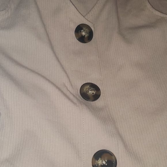 AVICI Tan Button Down Ribbed Dress S - Picture 4 of 6